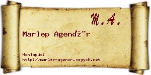 Marlep Agenór névjegykártya